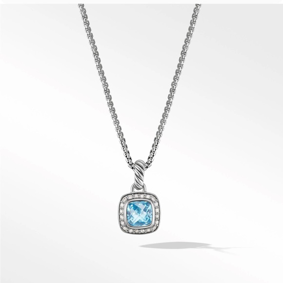 David Yurman Petite Albion Pendant Necklace Topaz